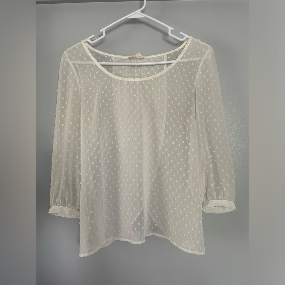 White dotted blouse